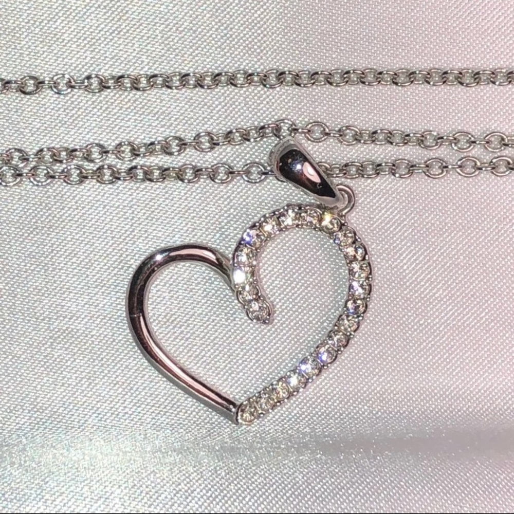 Sterling Silver Swarovski Heart Necklace